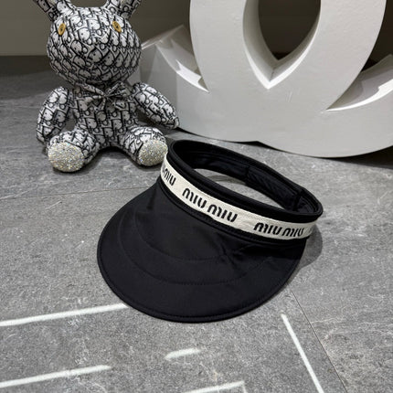 MIUMIU 26S COTTON VISOR CAP IN BLACK 343705