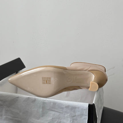 CHANEL 26S ANKLE BOOTS IN BEIGE LAMBSKIN