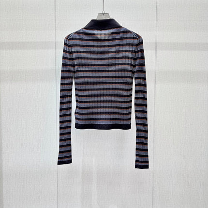 PRADA 26S LONG-SLEEVE KNIT POLO SHIRT 1104