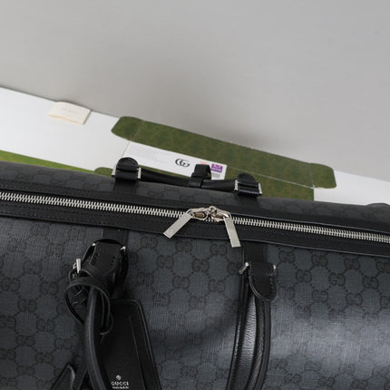 GUCCI 26S DUFFLE BAG 45 IN BLACK CANVAS