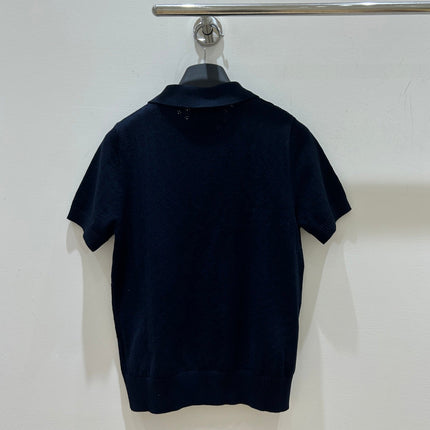 MIUMIU 26S SHORT-SLEEVE KNIT POLO SHIRT 1548