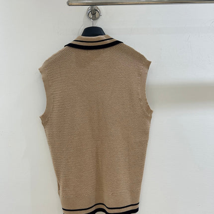 MIUMIU 26S SLEEVELESS KNIT POLO TOP 1415