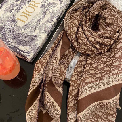 DIOR 26S SCARF 140 IN CASHMERE AND SILK 504491