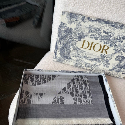 DIOR 26S SCARF 120 IN CASHMERE AND SILK 427389