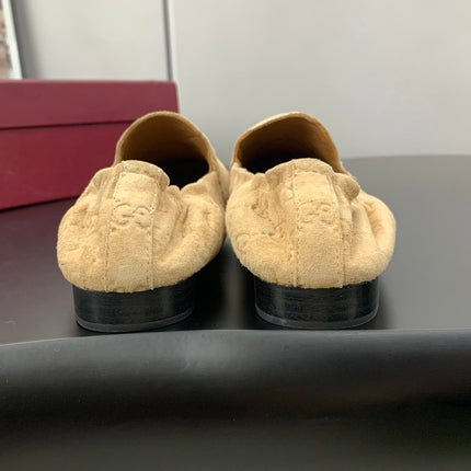 GUCCI 26S LOAFERS IN BEIGE SUEDE