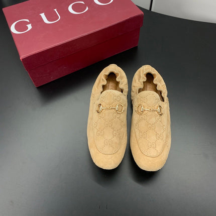 GUCCI 26S LOAFERS IN BEIGE SUEDE
