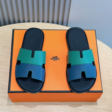 HM IZMIR SANDAL OCEAN AND NAVY CALFSKIN