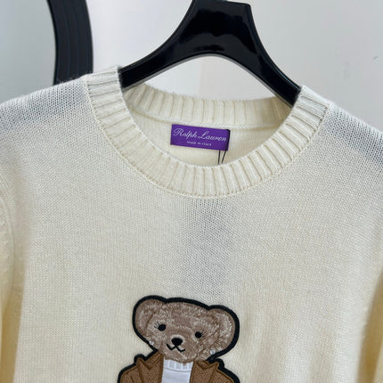 RALPH LAUREN 25S EMBROIDERED BEAR KNITTED SWEATER 253