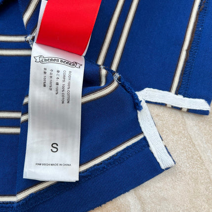 CHROME HEARTS 26S LONG-SLEEVE STRIPED POLO SHIRT 083