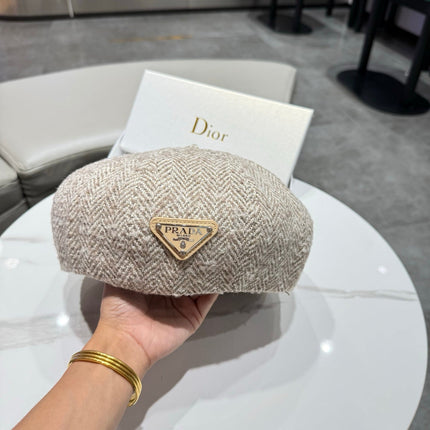 PRADA  26S TWEED BERET 566130
