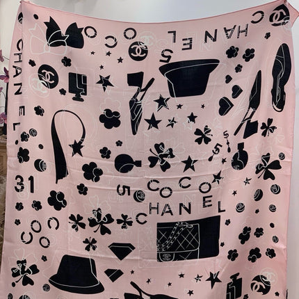 CHANEL 25S SCARF 140 IN SILK AND CASHMERE 932003