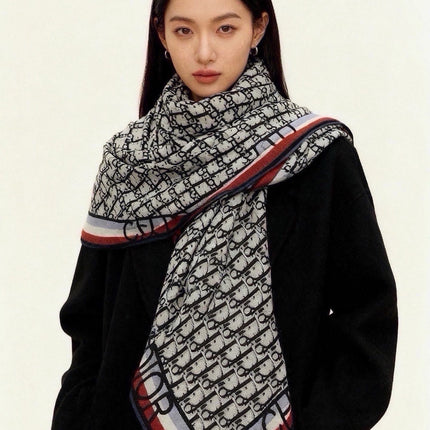 DIOR 26S SCARF 140 IN CASHMERE AND SILK 433906