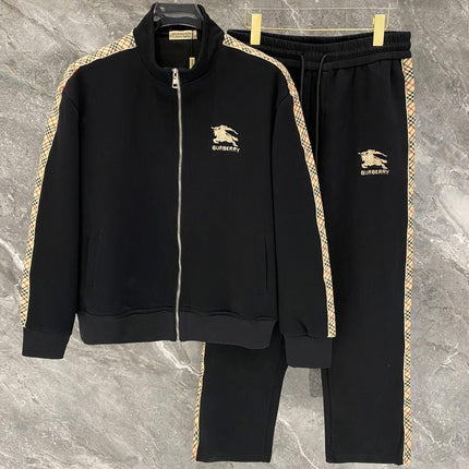 BURBERRY 26S CHECK-TRIM ZIP-UP TRACKSUIT 482