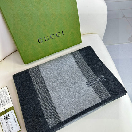 SCARF 180 CM IN BLACK MIX LIGHT GRAY CASHMERE 398447