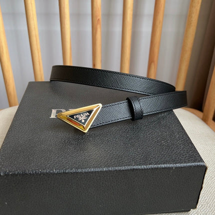 PRADA 25S BELT 20 MM IN BLACK CALFSKIN 571378