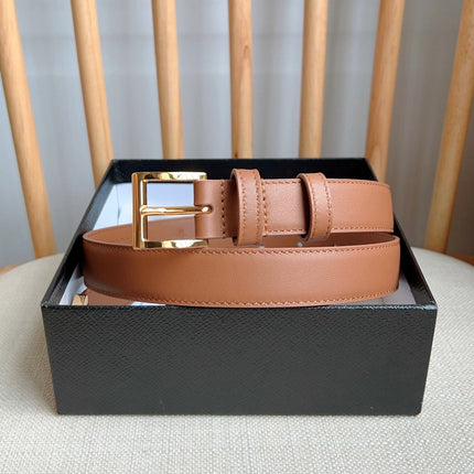 PRADA 25S BELT 25 MM IN BROWN CALFSKIN 585799