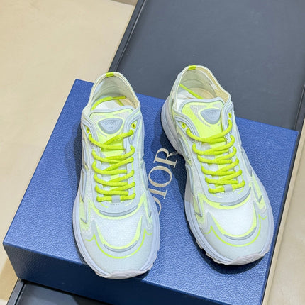DIOR 26S B30 COUNTDOWN TECH SNEAKER IN GRAY AND GREEN TECHNICAL FABRIC AND SUEDE