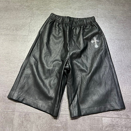 CHROME HEARTS 26S WIDE-LEG LEATHER SHORTS 095