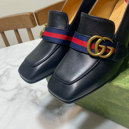 GUCCI 26S GG LOAFERS 75 MM IN BLACK CALFSKIN STYLE 2