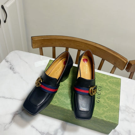 GUCCI 26S GG LOAFERS 75 MM IN BLACK CALFSKIN STYLE 2