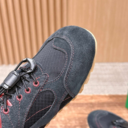 BOTTEGA VENETA 26S SNEAKERS IN DARK BLUE GREY SUEDE AND MESH FABRIC