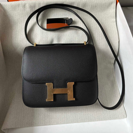 CONSTANCE 18 BLACK EPSOM GOLD HARDWARE