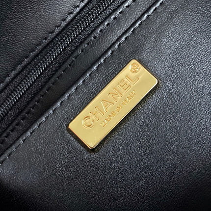 CHANEL 26S CLASSIC FLAP BAG 21 IN BLACK MIX BRONZE GOLD SEQUINS
