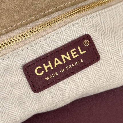 CHANEL 26S SHOPPING TOTE BAG 45 IN BEIGE QUILTED SUEDE