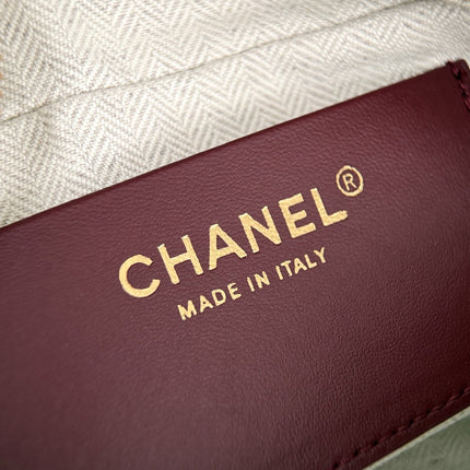 CHANEL 26S BOWLING BAG 21 IN MINT GREEN CALFSKIN