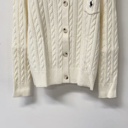 RALPH LAUREN 26S CREW-NECK CABLE-KNIT CARDIGAN 704