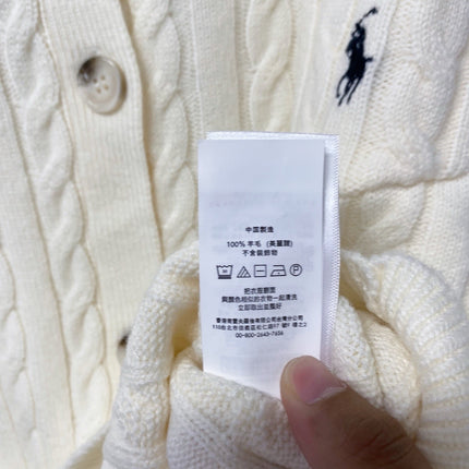 RALPH LAUREN 26S CREW-NECK CABLE-KNIT CARDIGAN 704