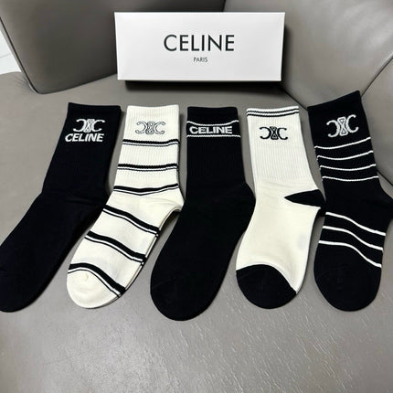 CELINE 26S CREW SOCKS 412449 (1 BOX)
