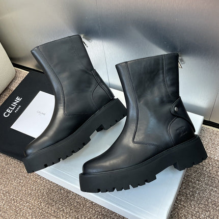 CELINE 26S ANKLE BOOTS 45 MM IN BLACK CALFSKIN