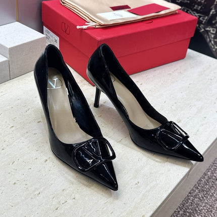 VALENTINO 26S HIGH HEELS 80 MM IN BLACK PATENT CALFSKIN