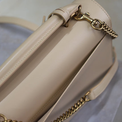 YSL 25S SUNSET MM 25 IN NUDE CALFSKIN GOLD HARDWARE