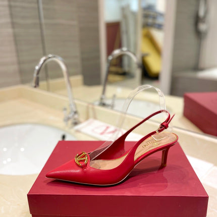 VALENTINO 26S SLINGBACK PUMPS 65 MM IN RED CALFSKIN
