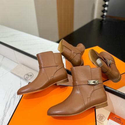 HM 26S NEO ANKLE BOOTS IN BROWN CALFSKIN