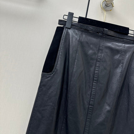 HERMES 26S LEATHER SKIRT 860