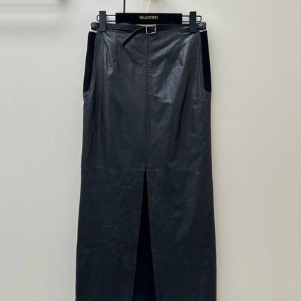 HERMES 26S LEATHER SKIRT 860