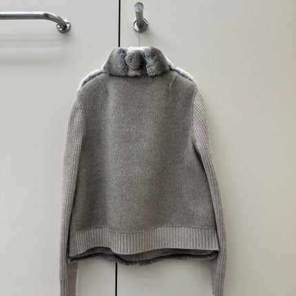 FENDI 26S FUR JACKET WITH KNIT SLEEVES 474
