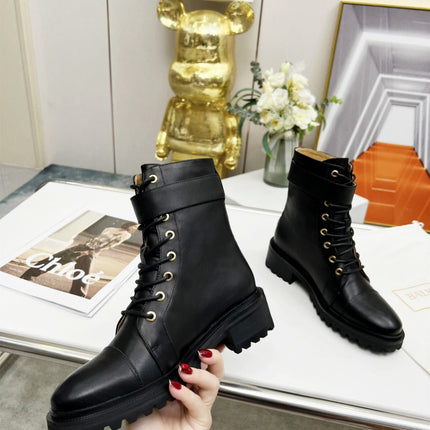 BALMAIN 26S BOOTS IN BLACK CALFSKIN